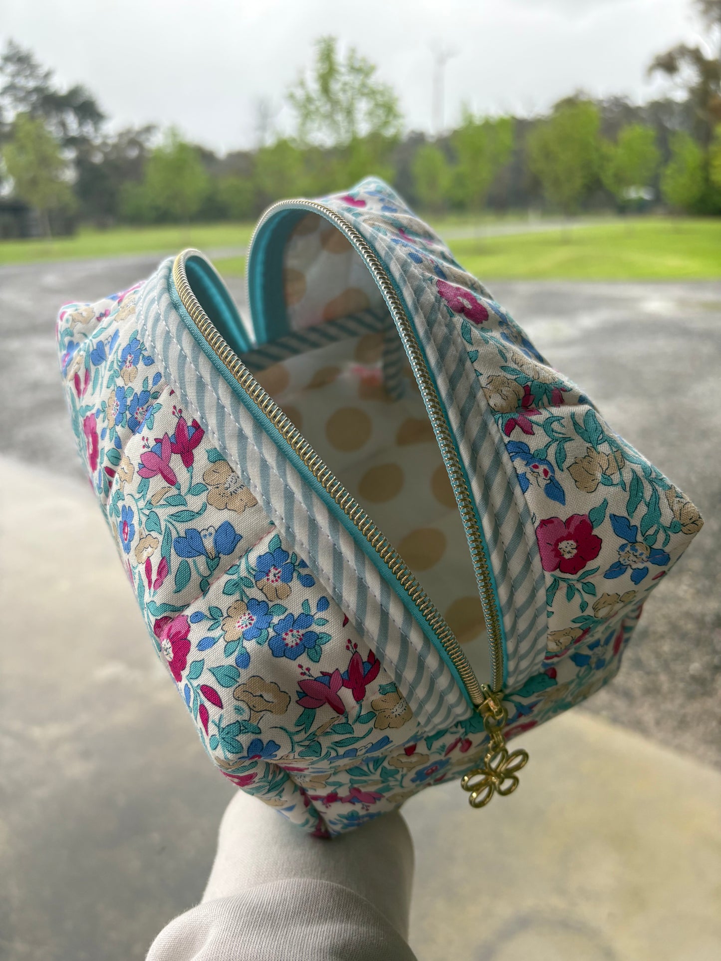 Floral charm box pouch