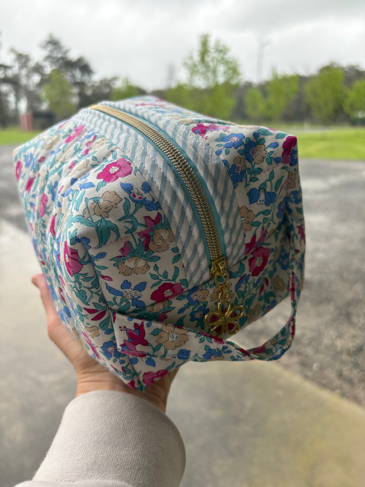 Floral charm box pouch